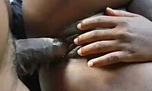 Ebony Girlfriend's Pussy Creams from Intense Backshots