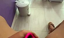 Latina Gets Cunt Fingered in Public Toilet Before Clients