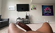 Amateur Ebony Busts Huge Nut on Perfect Ass, Continues Fucking