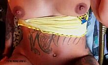 brunette hottie gets intense interracial creampie on the swing chair