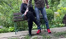 i help my lover pee outdoors in my sexy clothes, feeling so dirty and huge