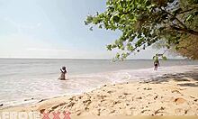 Caribbean Girl Naked at Beach After Shower