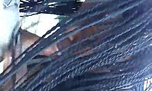 Interracial Couple Engages In Public Bent Over Doggystyle And Blowjob