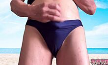 Oh wow, borrowing that lifesaver uniform for my solo anal toy play and handjob ejaculation!