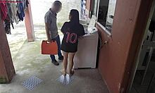 Married Housewife Pays Washing Machine Tech With Her Big Ass While Cuckold Husband Is Out