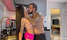 Delicious Kitchen Sex With Brazilian Slut Squirting On Big Cock