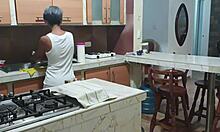 seize the chance to fuck your hot stepsister with big ass and tattoos in the kitchen