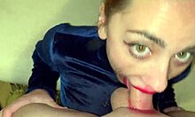 Hot Babe Applies Makeup for Pissing and Sloppy Deepthroat