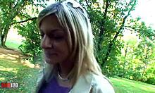 intense cumshot explodes on her huge tits