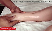 horny babe eve sweet bouncing on jesus reyes bbc after massage