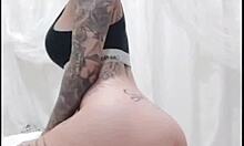 Rachel Miranda Tattooed Brazilian Pornstar Sits On Dildo With Big Tits