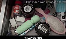 Bold stepsister catches stepbrother wanking in bathroom POV