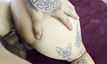 blonde tattooed mexican bent over with clothes ripped for tight wet pussy creampie fuck