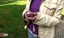 intense cumshot explodes on her huge tits