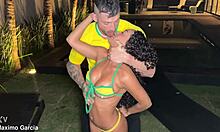 Amazing Interracial Sex! Brazilian Teen Joice Gets Fucked Doggystyle, Shows Tits And Ass!