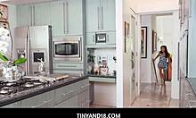 Tiny asian beauty mina luxx hides and seeks with boyfriend after game