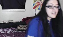 Latina goddess punishes nerd in card game striptease