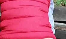 Risky outdoor quickie with young teen in POV.