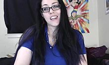 Latina goddess punishes nerd in card game striptease