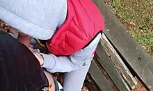 Risky outdoor quickie with young teen in POV.