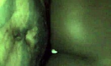 Young ebony teen enjoys monster cock orgasm.