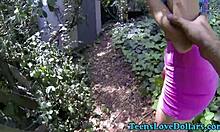 This amateur teen got spermed outdoors in a casual encounter