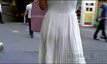 see hot blondy's upskirt?