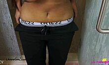 Stunning bronze skin model took a shower