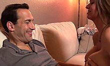 busty blonde milf teaches brunette teen the ropes with her big tits