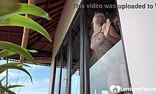 Why is this skinny girl giving blowjob in morning lingerie?