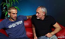 That black hair milf jasmine lau is seduced into mmf threesome by old and young guys