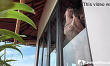 Why is this skinny girl giving blowjob in morning lingerie?