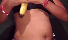 sister turned bride gets fucked with banana and dick in secret homemade scene