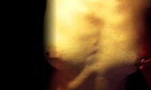 Slut wife takes cumshot on tits in stockings close-up