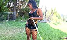 Ebony girlfriend tricks boyfriend's best friend into a quick encounter