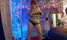 Hey, hotwife steffi is doing this solo masturbation dance while palming her pussy in homemade video