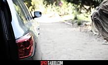 Hey, that driving instructor is really pounding this hot blonde teen outdoors in a wild session