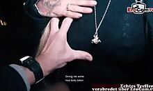 German Blonde Tattoo Fitness Teen Picks Up MILF for Outdoor Erotic Date