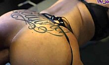 sexy tattooed skank worships ass, takes bwc without condom in rough bareback