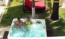 i watched this super sexy venezuelan model get fucked in the jacuzzi and shower, her big tits bouncing