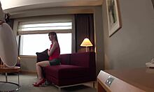 Tall Japanese college student in secret model audition with curvy figure