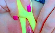 Latina College Babe Masturbates Shaved Pink Perfect Pussy With Cute Toy Close-Up Amateur Wet