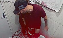 stranger fucks her roughly in a bar bathroom without condom 😱