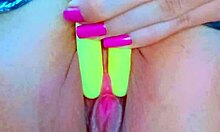 Latina College Babe Masturbates Shaved Pink Perfect Pussy With Cute Toy Close-Up Amateur Wet