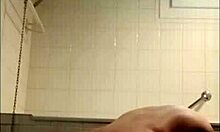 Slave endures auto-session humiliation with belt strokes and toys.