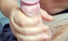 Jerking off my friend in amateur teen handjob session!