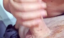 Jerking off my friend in amateur teen handjob session!