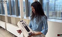 Brunette Amateur Gets Powerful Cumshot From Huge Svakom Alex Neo 2 Toy During Outdoor Public Handjob And Jerking