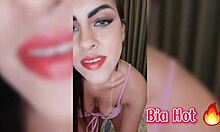 bia hot brunette enjoys solo play with toy