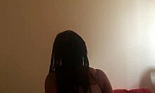 Check out this amateur ebony princess riding a big cock in her homemade setup